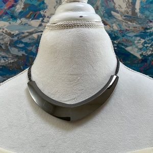 Women Fashionable Edgy Silver Metal Fashion Jewelry Necklace